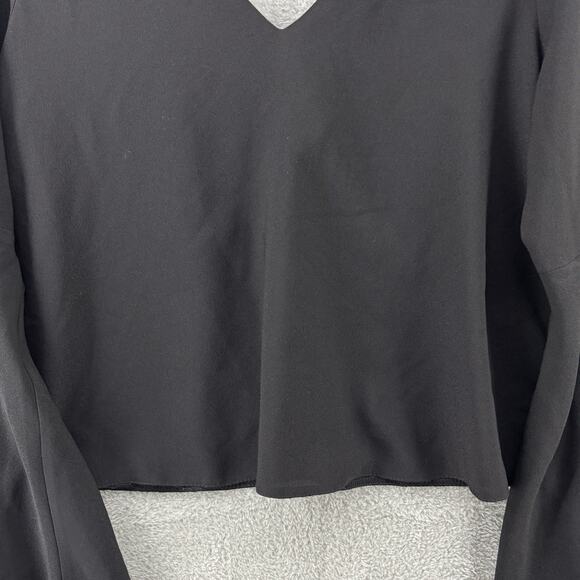 Miss Selfridge Top Womens US6 Black Pullover V-Neck Flare Sleeve Witchy - Picture 4 of 12